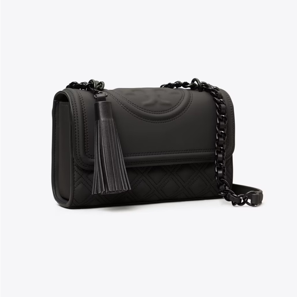 Tory Burch Fleming Small Convertible Shoulder Bag in Matte Black